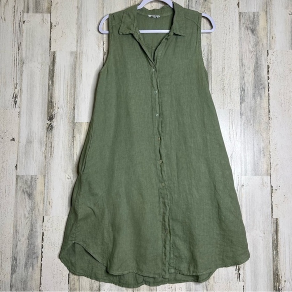 Olive Green Sleeveless Midi Dress